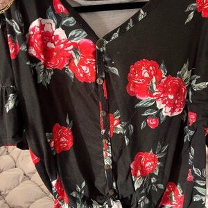 Floral Button-Down tops